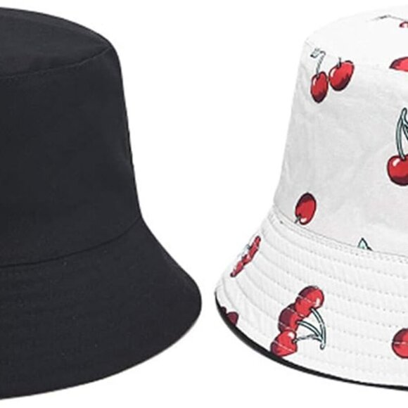 Reversible Unisex Bucket Hat Cotton Sun Rain Protection Travel Accessories - Picture 2 of 5